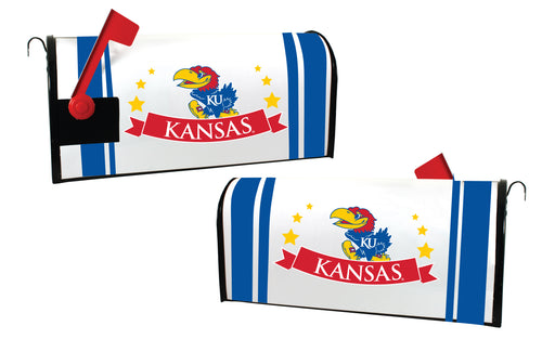 Kansas Jayhawks NCAA Officially Licensed Mailbox Cover Logo and Stripe Design