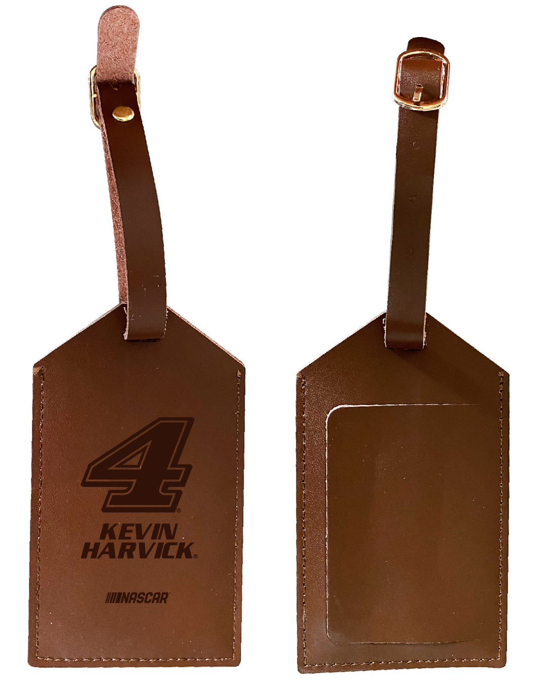 Nascar #4 Kevin Harvick Leather Luggage Tag Engraved