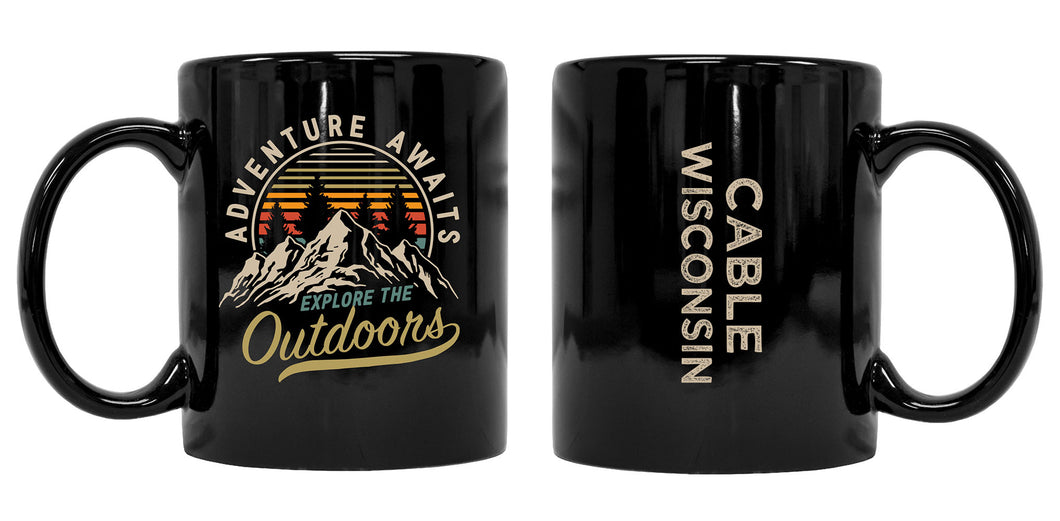Cable Wisconsin Souvenir Adventure Awaits 8 oz Coffee Mug 2-Pack