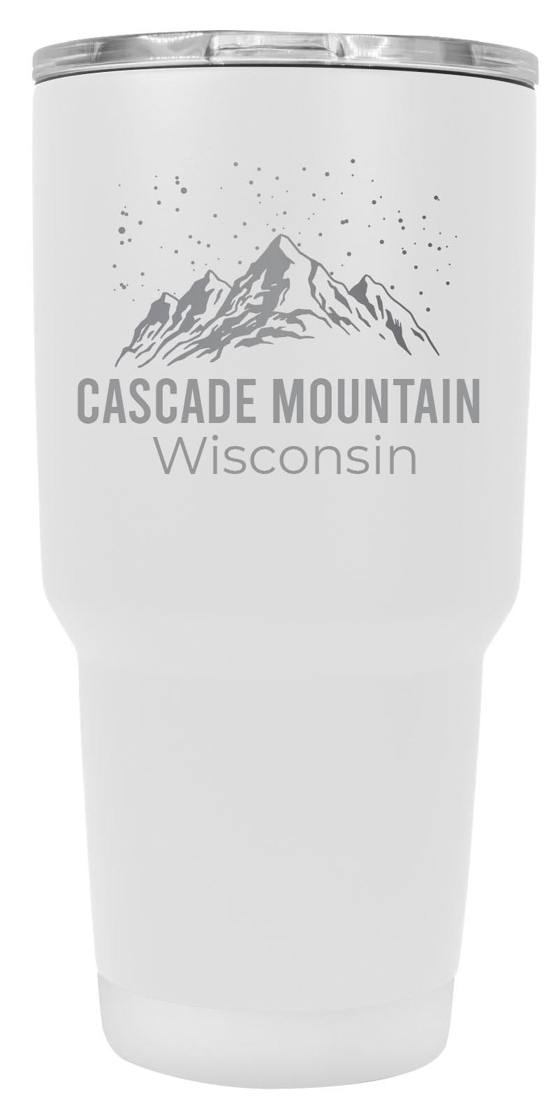 Cascade Mountain Wisconsin Ski Snowboard Winter Souvenir Laser Engraved 24 oz Insulated Stainless Steel Tumbler