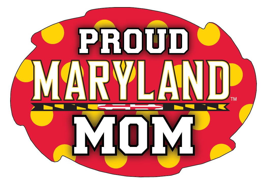 Maryland Terrapins 5x6-Inch Swirl Shape Proud Mom NCAA - Durable School Spirit Vinyl Decal Perfect Gift for Mom