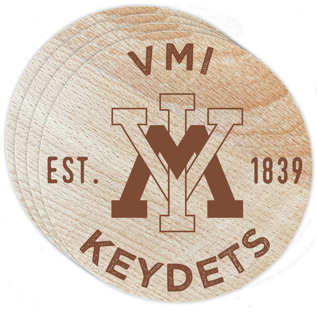 VMI Keydets Officially Licensed Wood Coasters (4-Pack) - Laser Engraved, Never Fade Design