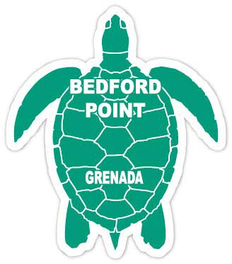 Bedford Point Grenada 4 Inch Green Turtle Shape Decal Sticker