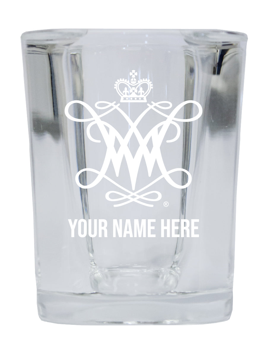 NCAA William and Mary Personalized 2oz Stemless Shot Glass - Custom Laser Etched 4-Pack