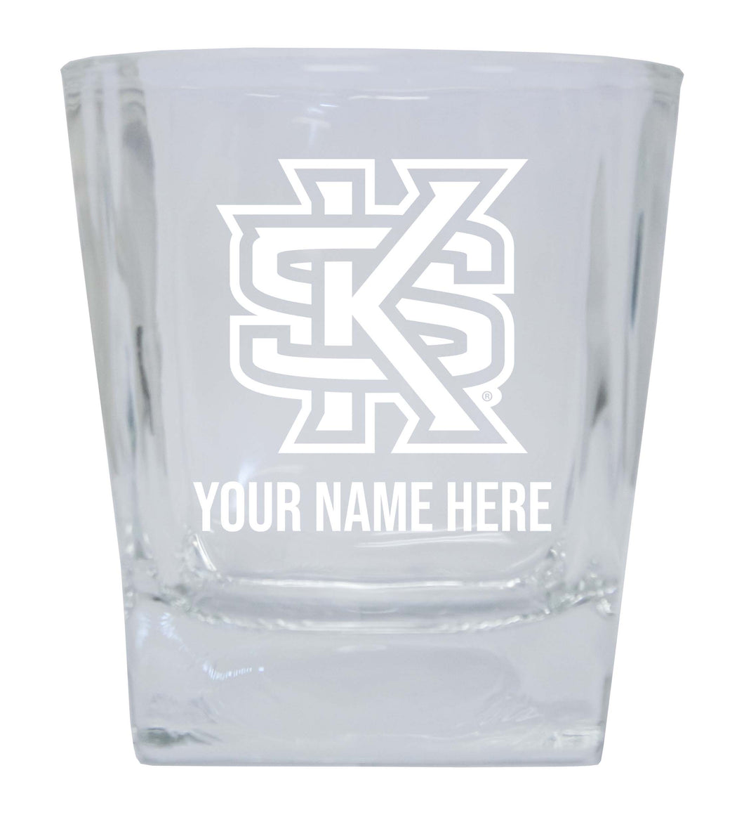 Kennesaw State University  Personalized NCAA Spirit Elegance 10oz Etched Glass Tumbler