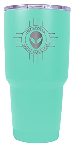 Roswell New Mexico UFO Alien I Believe Souvenir Laser Engraved 24 Oz Insulated Stainless Steel Tumbler Seafoam