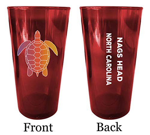 Myrtle Beach South Carolina Souvenir 16 oz Red Plastic Pint Glass 4-Pack