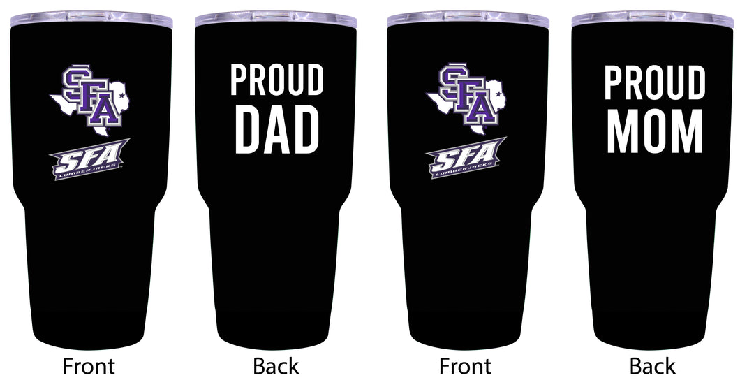 Stephen F. Austin State University Proud Parent 24 oz Insulated Tumblers Set - Black, Mom & Dad Edition