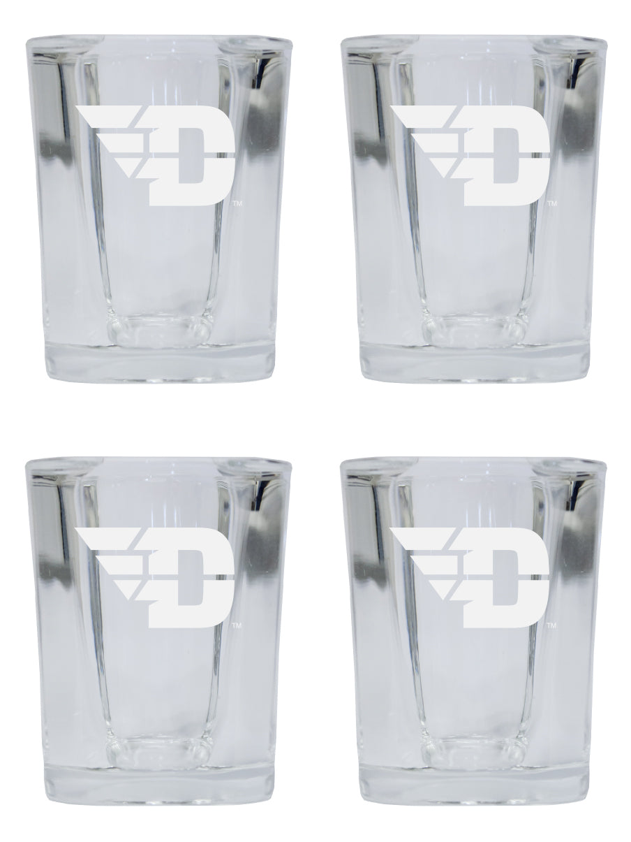 Dayton Flyers NCAA Collector's Edition 2oz Square Shot Glass - Laser Etched Logo 4-Pack