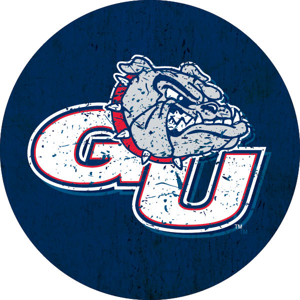 Gonzaga Bulldogs NCAA Collegiate Distressed Wood Grain Trendy 4 Inch Round Decal Sticker