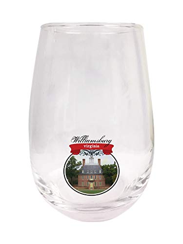 Williamsburg Virginia Historic Town Souvenir Stemless Wine Glass 2-Pack
