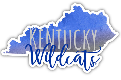 Kentucky Wildcats 4-Inch Watercolor State Shaped NCAA Vinyl Decal Sticker for Fans, Students, and Alumni
