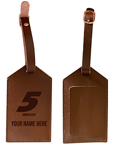 Nascar #5 Kyle Larson Leather Luggage Tag Engraved - Custom Name