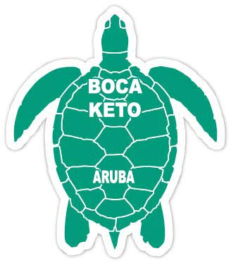 Boca Keto Aruba 4 Inch Green Turtle Shape Decal Sticker