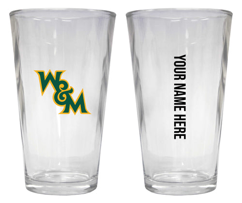 Customizable NCAA William and Mary 16 oz Pint Glass – Perfect Gift Personalized With your own  or any fan name