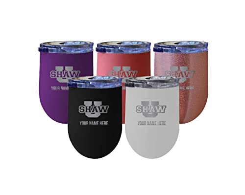 R and R Imports Collegiate Custom Personalized Shaw University Bears 12 oz Etched Insulated Wine Stainless Steel Tumbler with Engraved Name