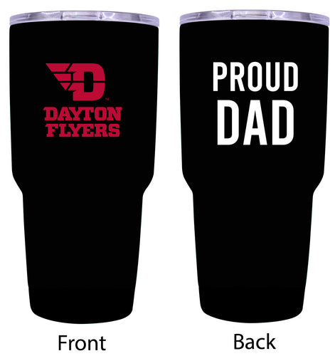Dayton Flyers Proud Dad 24 oz Insulated Stainless Steel Tumbler Black