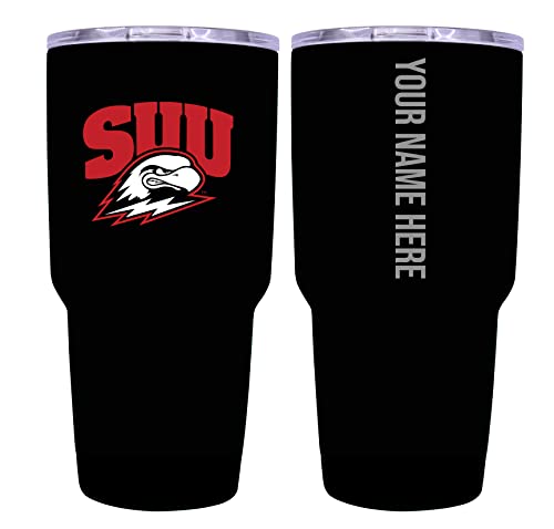 Collegiate Custom Personalized Southern Utah University, 24 oz Insulated Stainless Steel Tumbler with Engraved Name (Black)