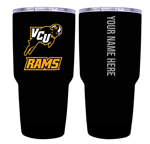 Custom Virginia Commonwealth Black Insulated Tumbler - 24oz Engraved Stainless Steel Travel Mug