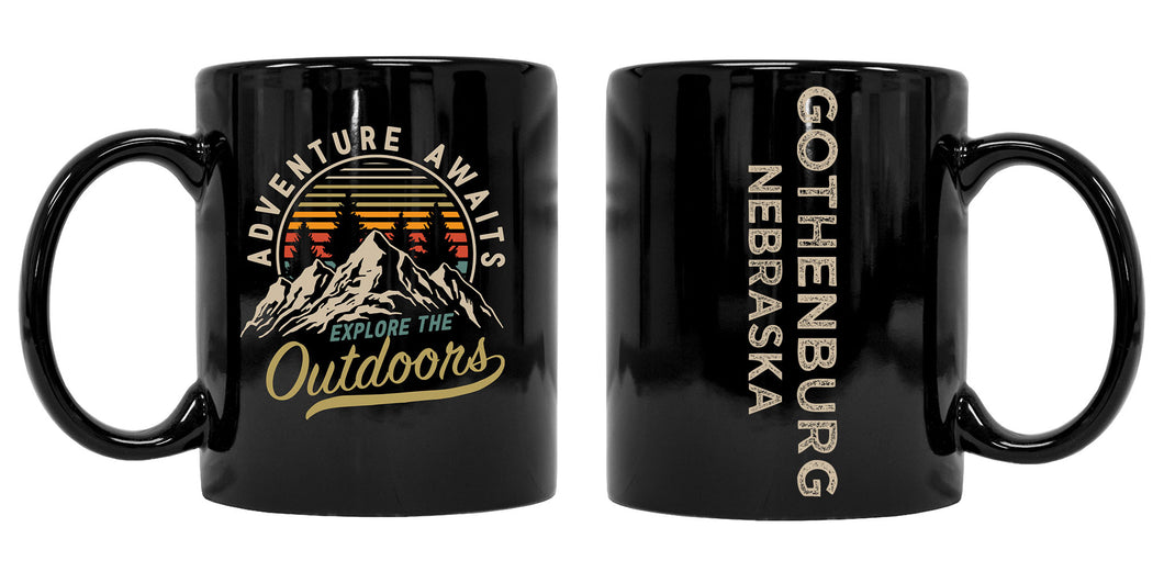 Gothenburg Nebraska Souvenir Adventure Awaits 8 oz Coffee Mug 2-Pack