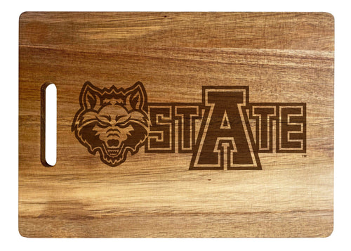 Arkansas State Showcase Acacia Wood Cutting Board - Large Central Logo