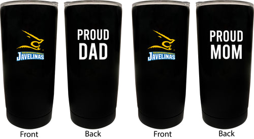 Texas A&M Kingsville Javelinas NCAA Insulated Tumbler - 16oz Stainless Steel Travel Mug Proud Mom and Dad Design Black