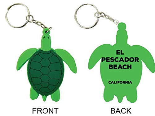 El Pescador Beach California Souvenir Green Turtle Keychain