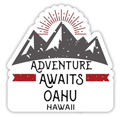Oahu Hawaii Souvenir 4-Inch Fridge Magnet Adventure Awaits Design