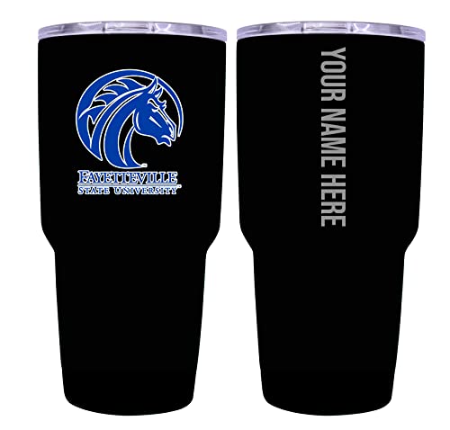 Custom Fayetteville State University Black Insulated Tumbler - 24oz Engraved Stainless Steel Travel Mug
