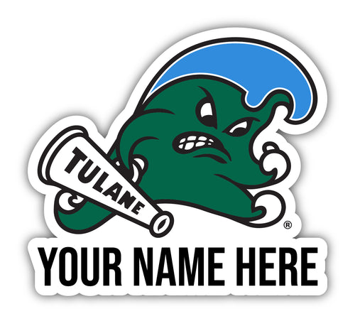 Tulane University Green Wave 9x14-Inch Mascot Logo NCAA Custom Name Vinyl Sticker - Personalize with Name