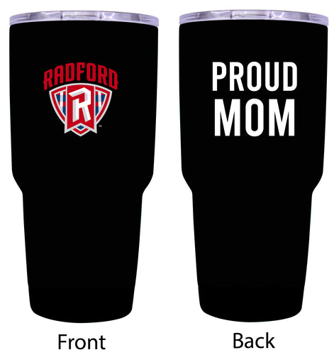 Radford University Highlanders Proud Mom 24 oz Insulated Stainless Steel Tumbler - Black