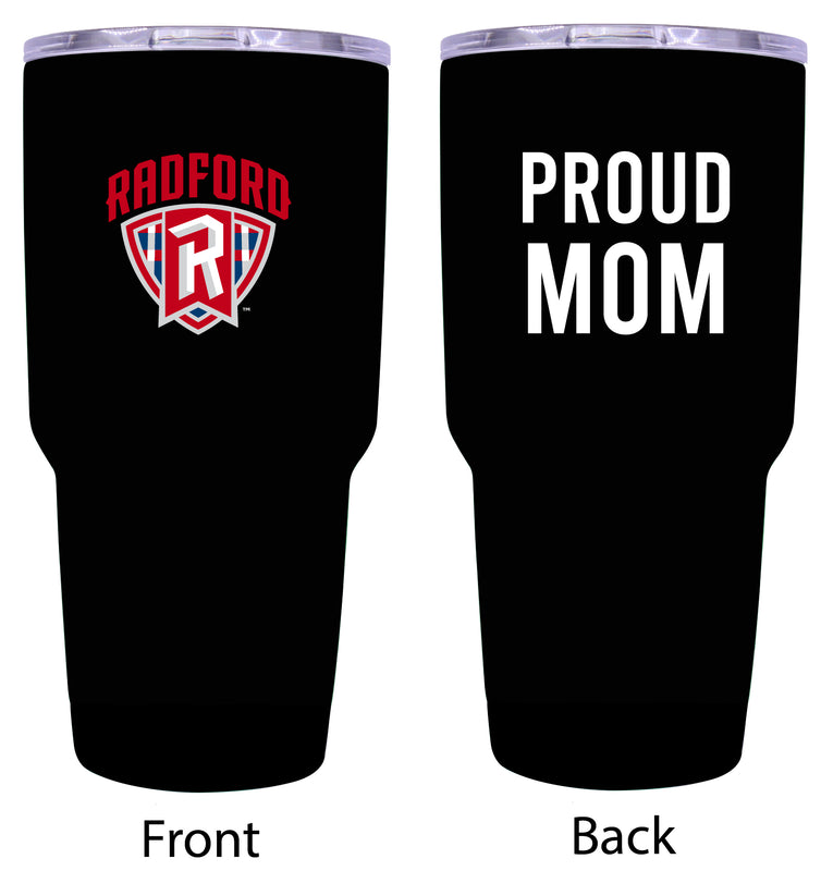 Radford University Highlanders Proud Mom 24 oz Insulated Stainless Steel Tumbler - Black