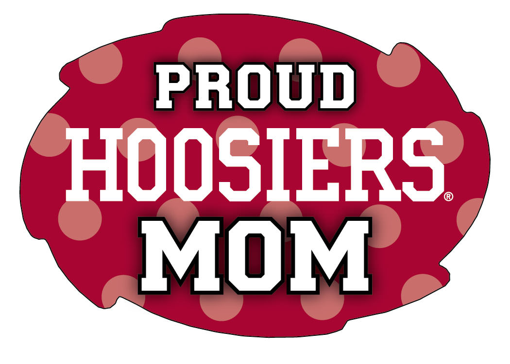 Indiana Hoosiers 5x6-Inch Swirl Shape Proud Mom NCAA - Durable School Spirit Vinyl Decal Perfect Gift for Mom