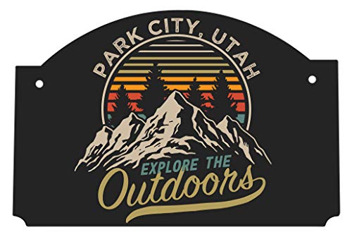 Park City Utah Souvenir The Great Outdoors 9x6-Inch Wood Sign with String
