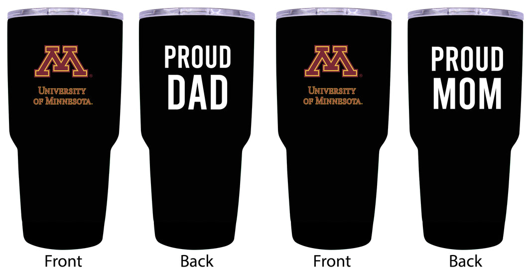 Minnesota Gophers Proud Parent 24 oz Insulated Tumblers Set - Black, Mom & Dad Edition