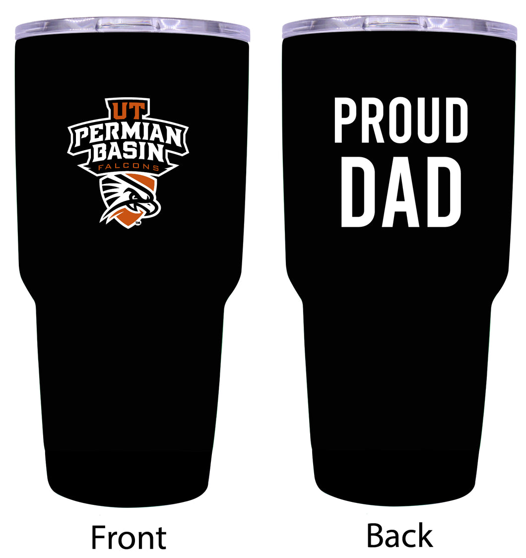 University of Texas of the Permian Basin Proud Dad 24 oz Insulated Stainless Steel Tumbler Black