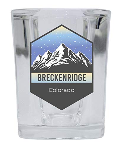 Breckenridge Colorado Ski Adventures 2 Ounce Square Base Liquor Shot Glass 4-Pack
