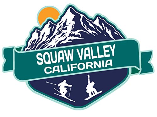 Squaw Valley California Ski Adventures Souvenir 4 Inch Vinyl Decal Sticker Mountain Design 4-Pack
