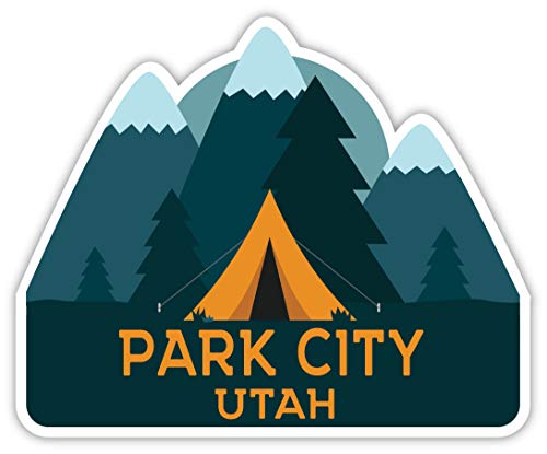 Park City Utah Souvenir 4-Inch Fridge Magnet Camping Tent Design