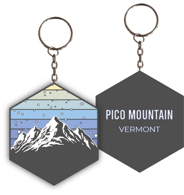 Pico Mountain Vermont Ski Snowboard Winter Adventures Metal Keychain