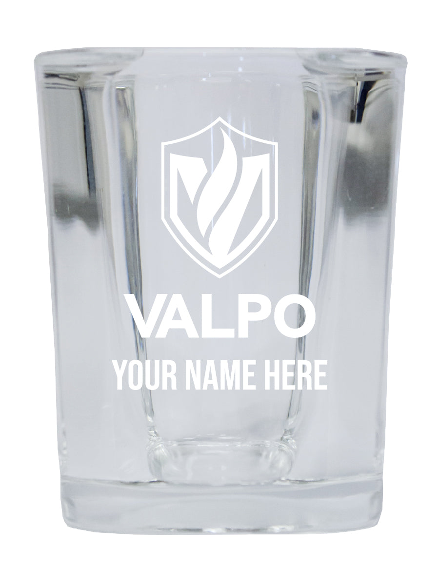 NCAA Valparaiso University Personalized 2oz Stemless Shot Glass - Custom Laser Etched 4-Pack