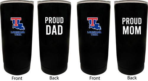 Louisiana Tech Bulldogs NCAA Insulated Tumbler - 16oz Stainless Steel Travel Mug Proud Mom and Dad Design Black