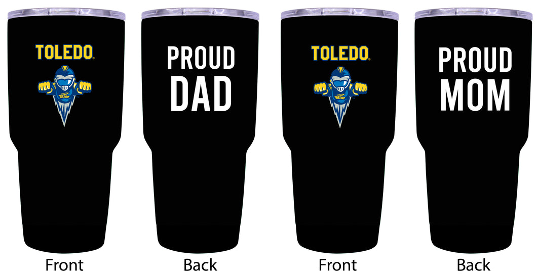 Toledo Rockets Proud Parent 24 oz Insulated Tumblers Set - Black, Mom & Dad Edition