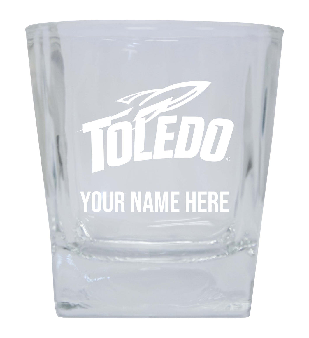 Toledo Rockets 2-Pack Personalized NCAA Spirit Elegance 10oz Etched Glass Tumbler