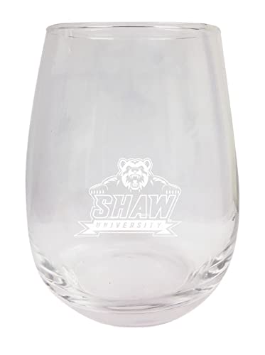 Shaw University Bears NCAA 15 oz Laser-Engraved Stemless Wine Glass - Perfect for Alumni & Fans