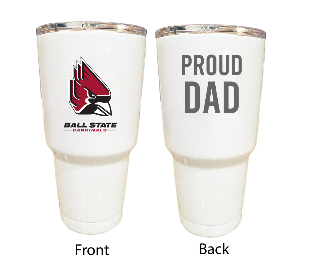 Ball State University Proud Dad 24 oz Insulated Stainless Steel Tumbler White