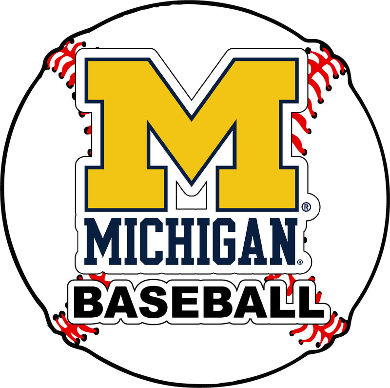 Michigan Wolverines 4-Inch Round Baseball NCAA Passion Vinyl Decal Sticker