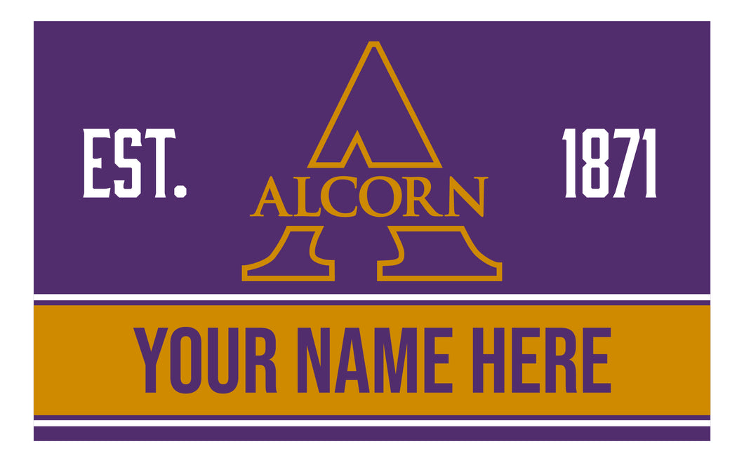 Personalized Customizable Alcorn State Braves Wood Sign with Frame Custom Name