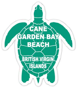 Cane Garden Bay Beach British Virgin Islands 4 Inch Green Turtle Shape Decal Sticker