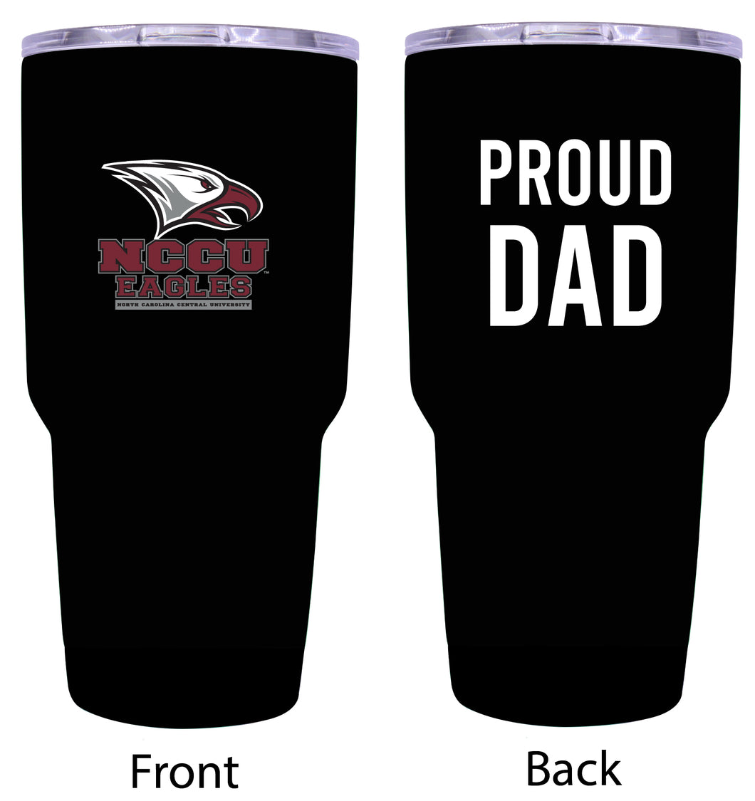 North Carolina Central Eagles Proud Dad 24 oz Insulated Stainless Steel Tumbler Black
